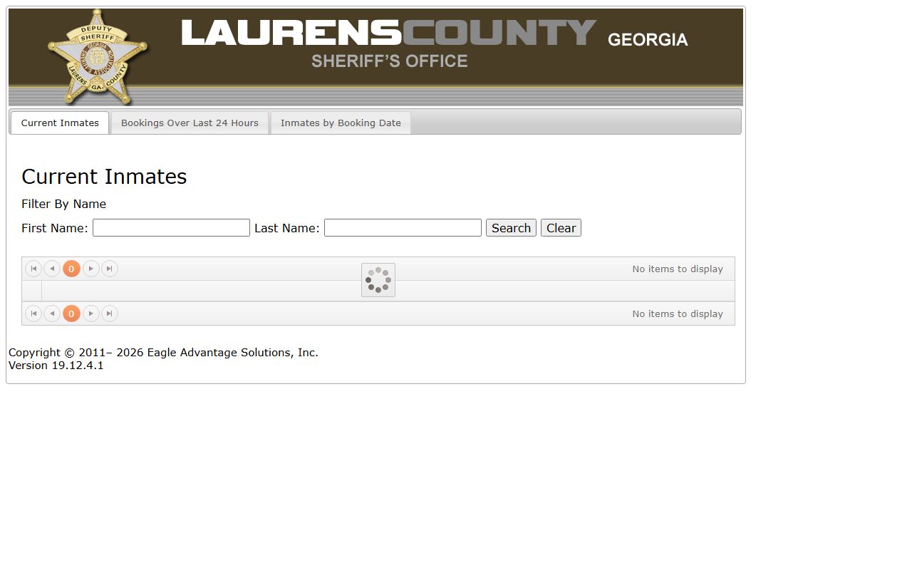 Laurens County inmate population roster search tabs on Offender Index